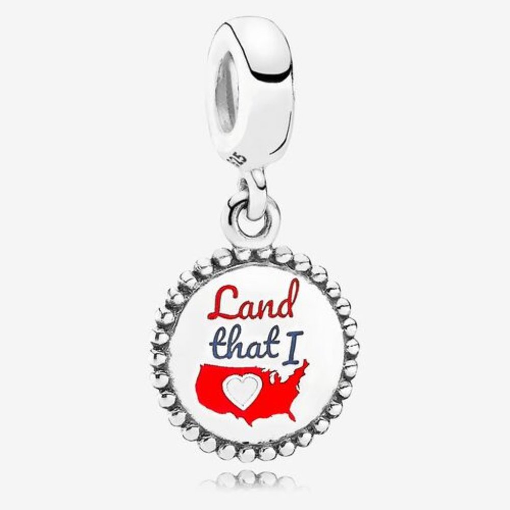 RARE Authentic Pandora Land That I Love USA Charm